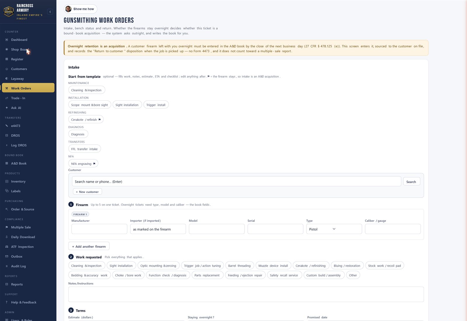 Work orders with job templates and a ticket checklist